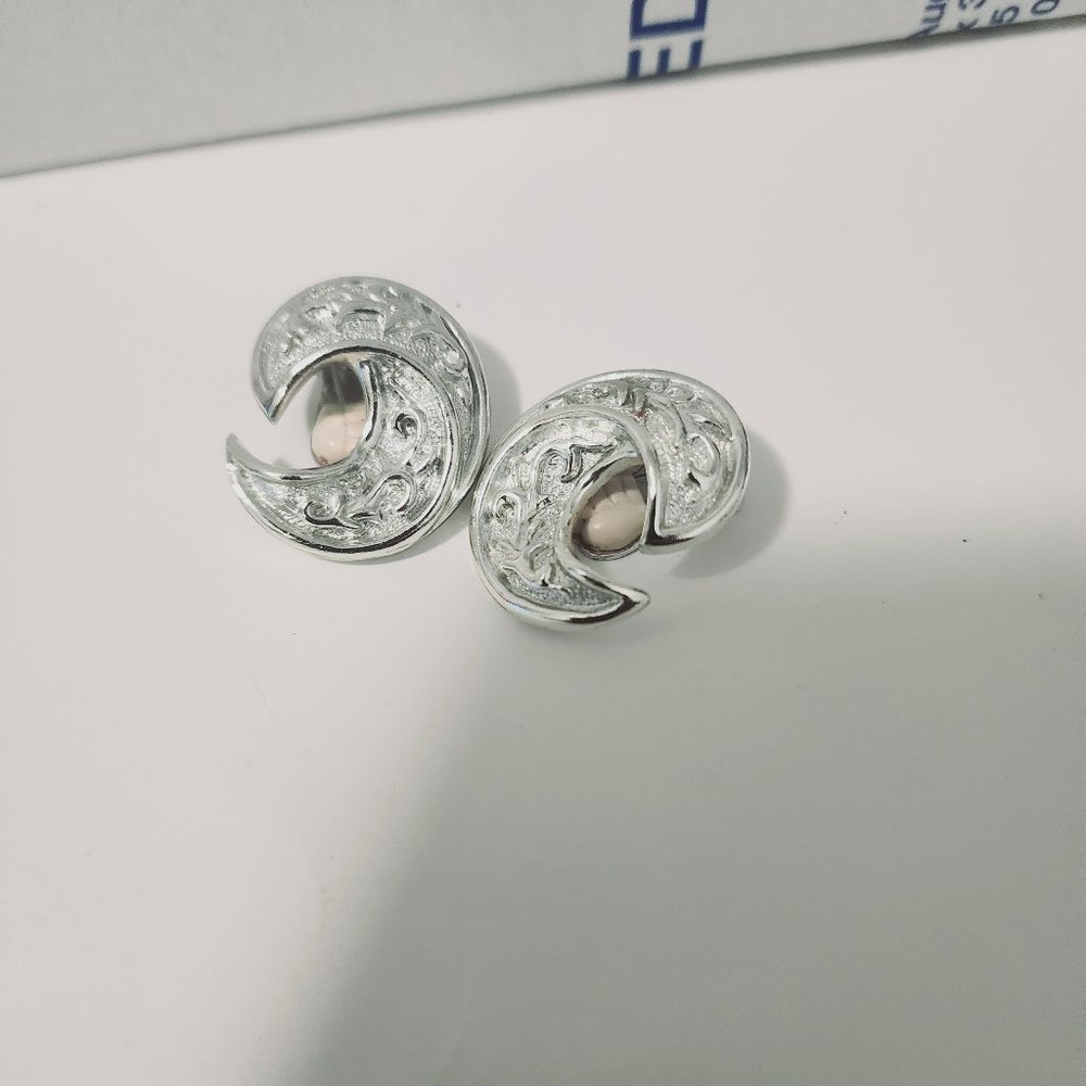 Emmons jewelry clip on earrings vintage jewelry silver